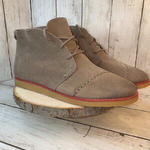 TOMS Women's Tan Suede Lace-Up Boots Size 7 Casual Ankle Chukka Desert Style